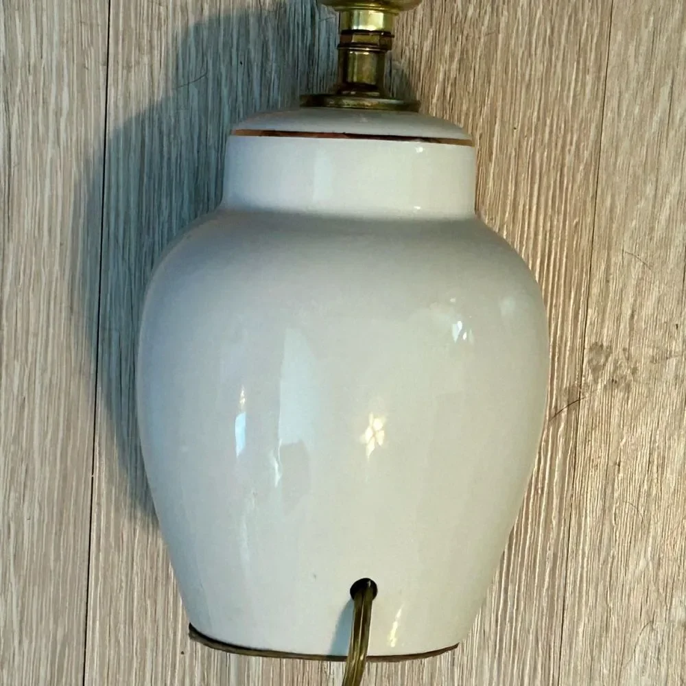 Vintage Bird Lamp Porcelain Painted Bedside Table Jar Floral Asian Design 9” - Picture 8 of 13